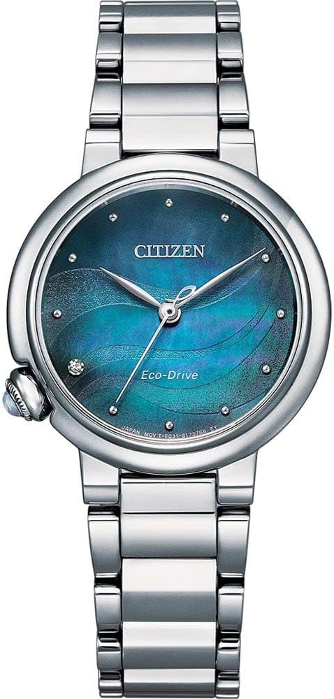 Citizen Analoog Eco-Drive horloge voor dames, met roestvrijstalen armband, blauw, armband